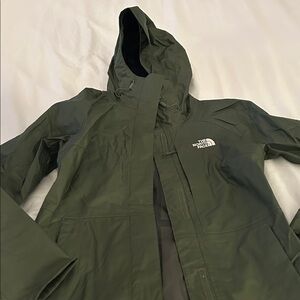 The North Face Olive Green Rain Jacket